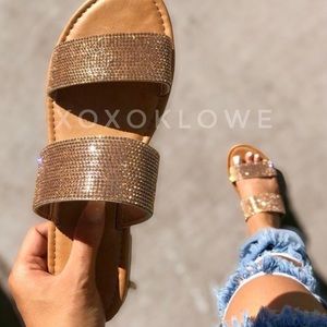 Rose Gold Bling Bling Sandal Slide